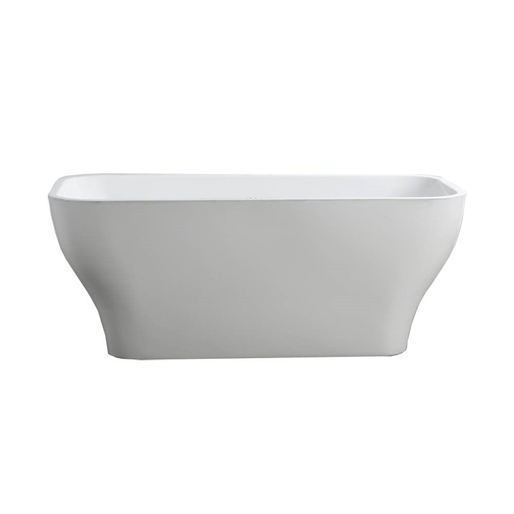 Bellaterra Novara 59" Freestanding Rectangular Bathtub in Glossy White BA6829