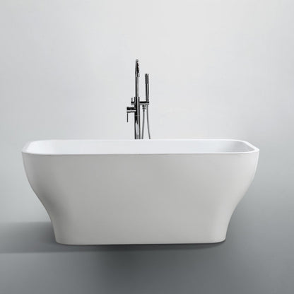 Bellaterra Novara 59" Freestanding Rectangular Bathtub in Glossy White BA6829