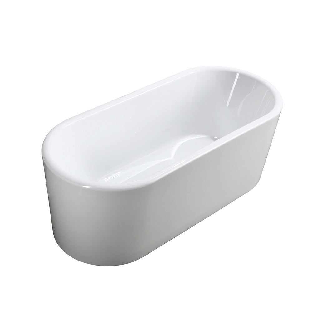 Bellaterra Padua 63" Freestanding Oval Bathtub in Glossy White BA6830