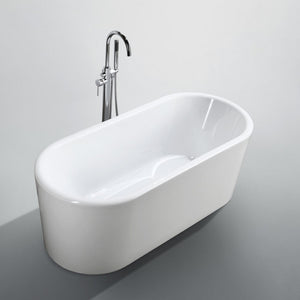 Bellaterra Padua 63" Freestanding Oval Bathtub in Glossy White BA6830