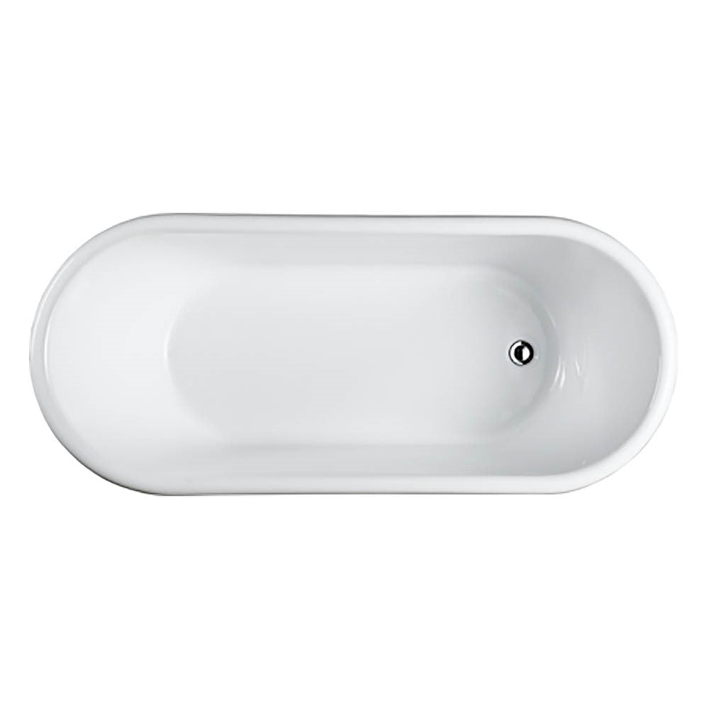 Bellaterra Padua 63" Freestanding Oval Bathtub in Glossy White BA6830