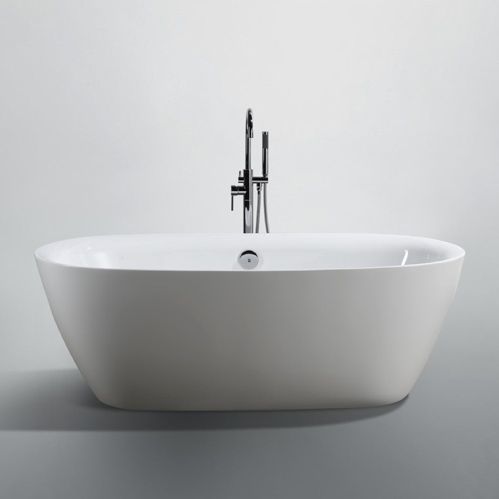 Bellaterra Palermo 67" Freestanding Oval Bathtub in Glossy White BA6831