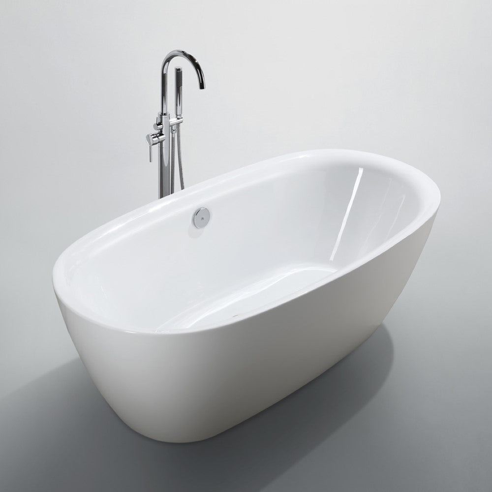 Bellaterra Palermo 67" Freestanding Oval Bathtub in Glossy White BA6831