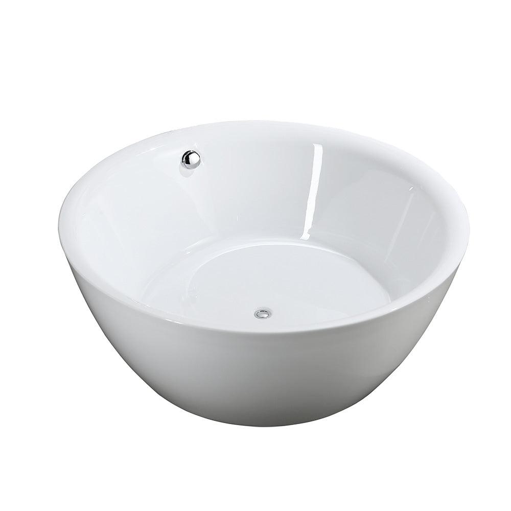 Bellaterra Pescara 59" Freestanding Round Bathtub in Glossy White BA6832