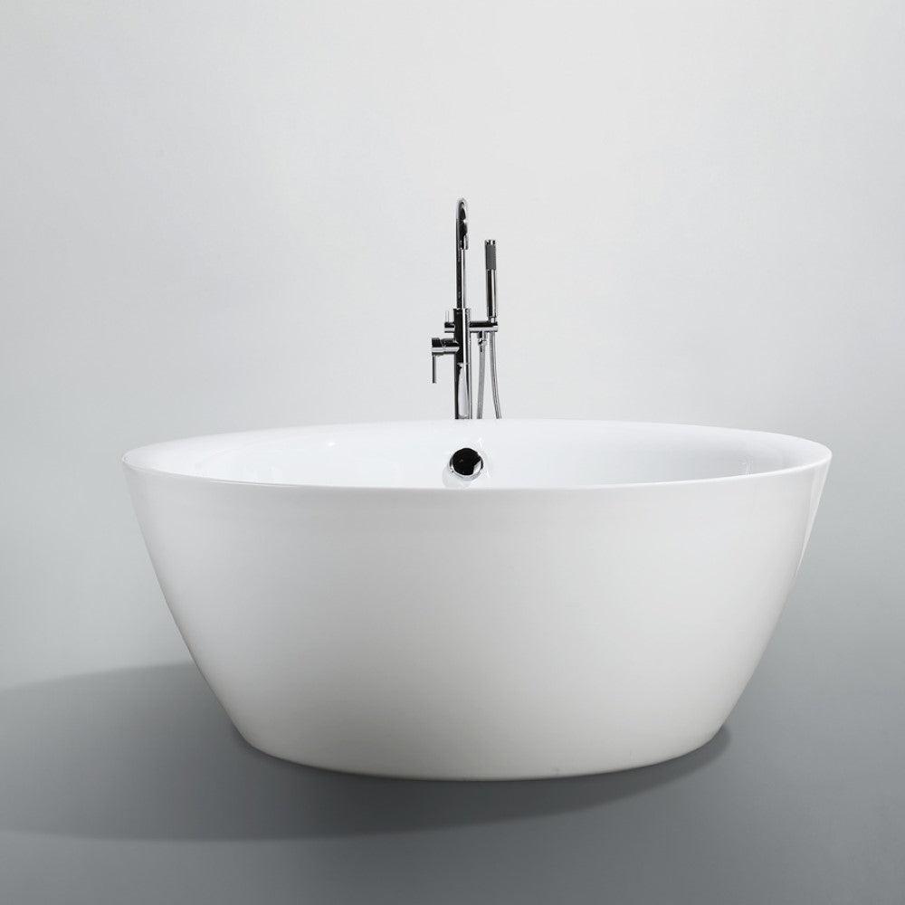 Bellaterra Pescara 59" Freestanding Round Bathtub in Glossy White BA6832