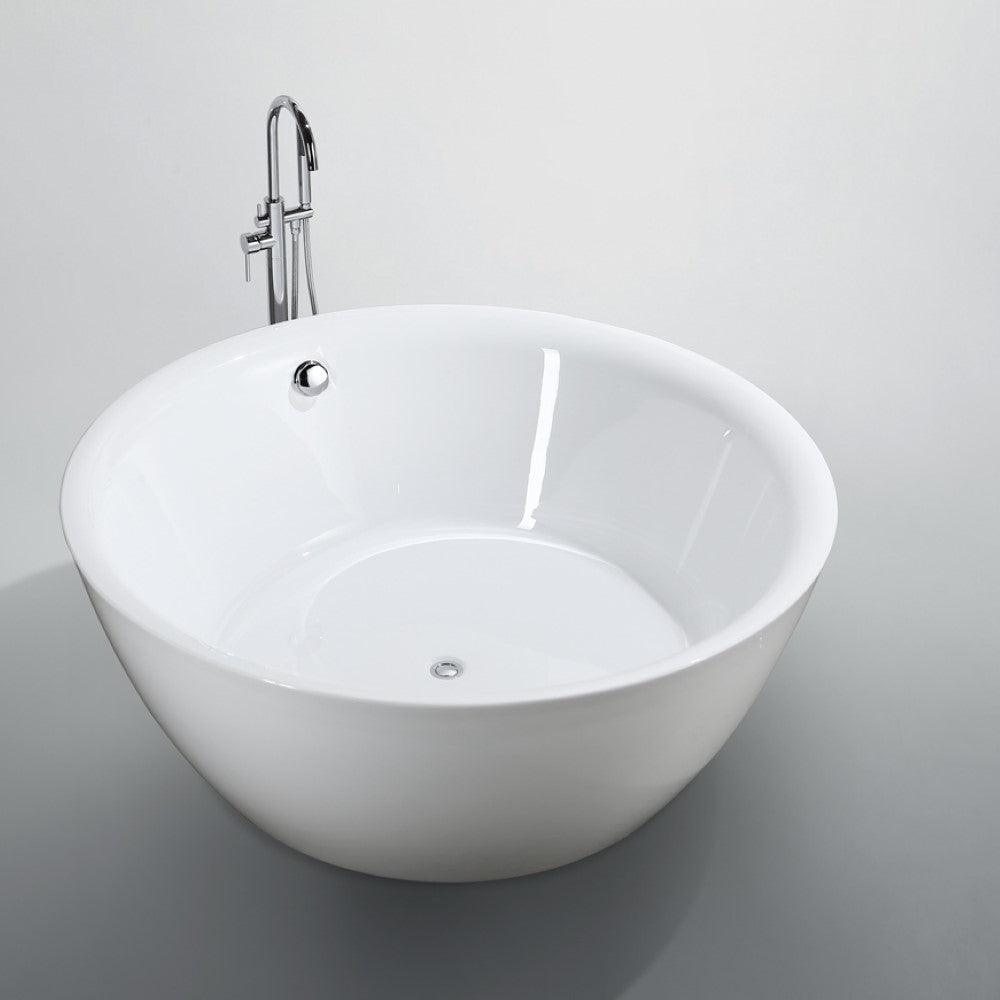 Bellaterra Pescara 59" Freestanding Round Bathtub in Glossy White BA6832