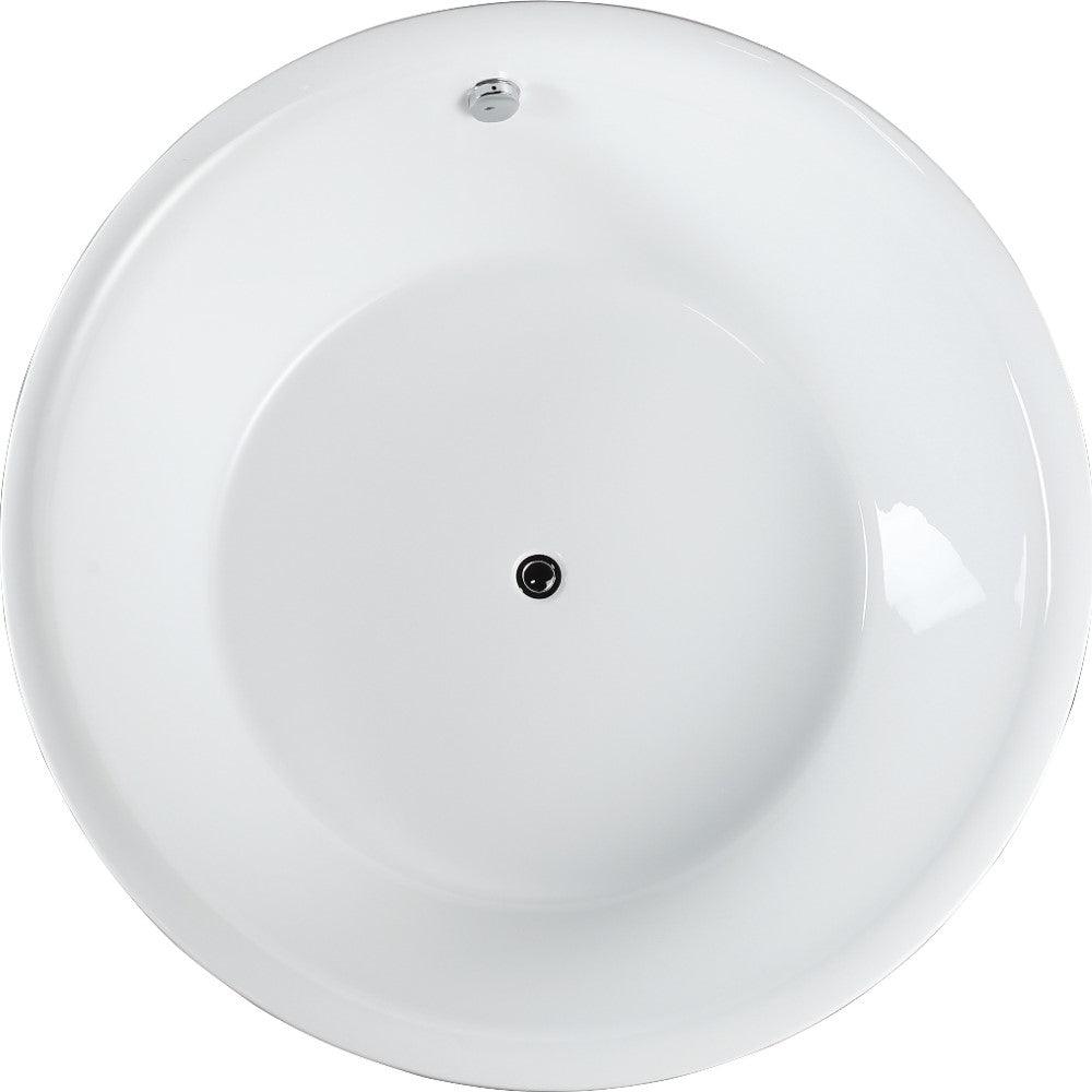 Bellaterra Pescara 59" Freestanding Round Bathtub in Glossy White BA6832