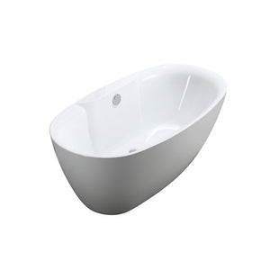 Bellaterra Pisa 63" Freestanding Oval Bathtub in Glossy White BA6833B