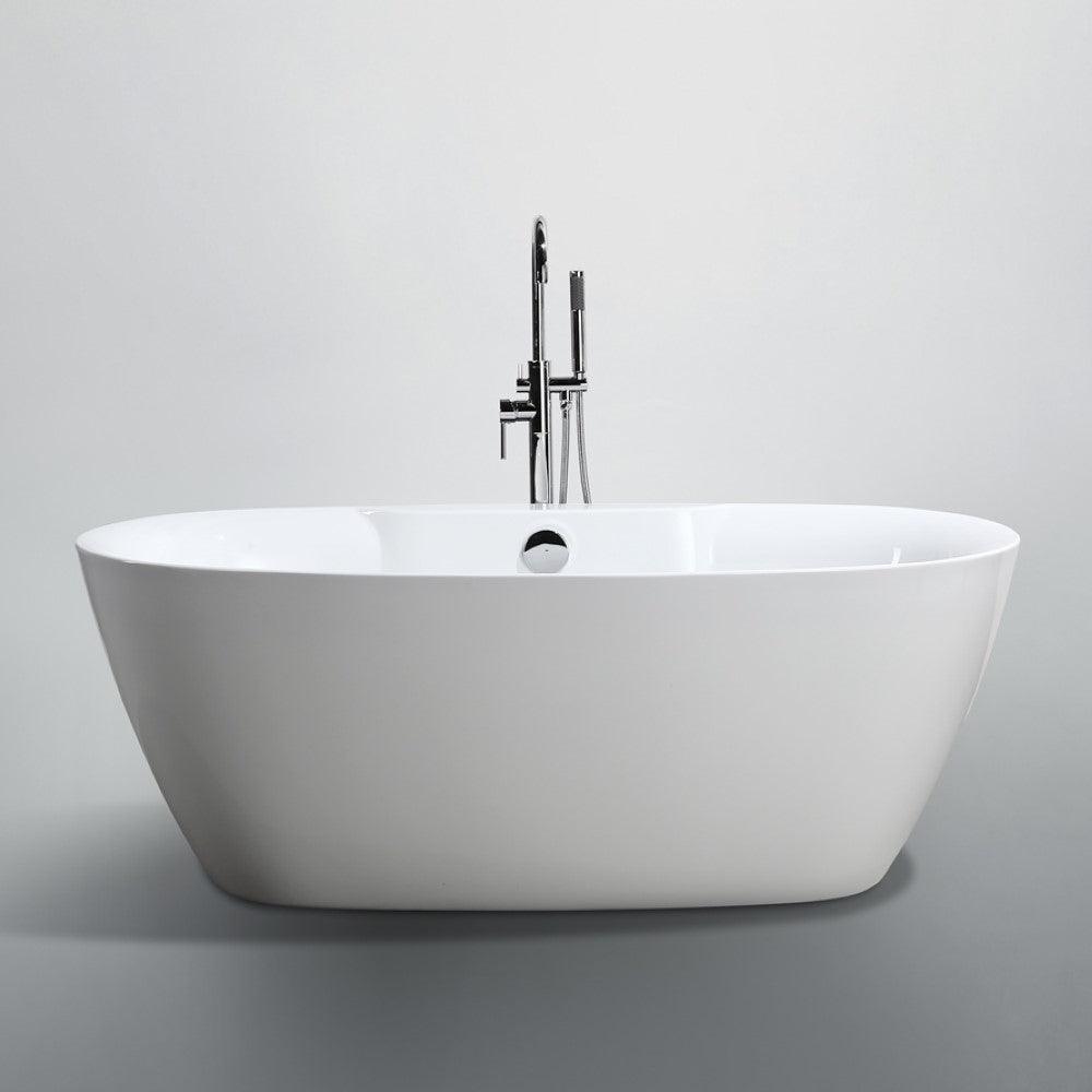 Bellaterra Pisa 63" Freestanding Oval Bathtub in Glossy White BA6833B
