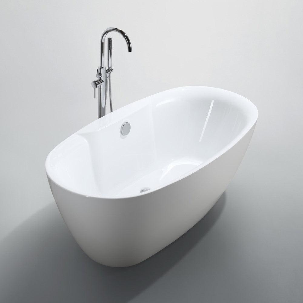 Bellaterra Pisa 63" Freestanding Oval Bathtub in Glossy White BA6833B