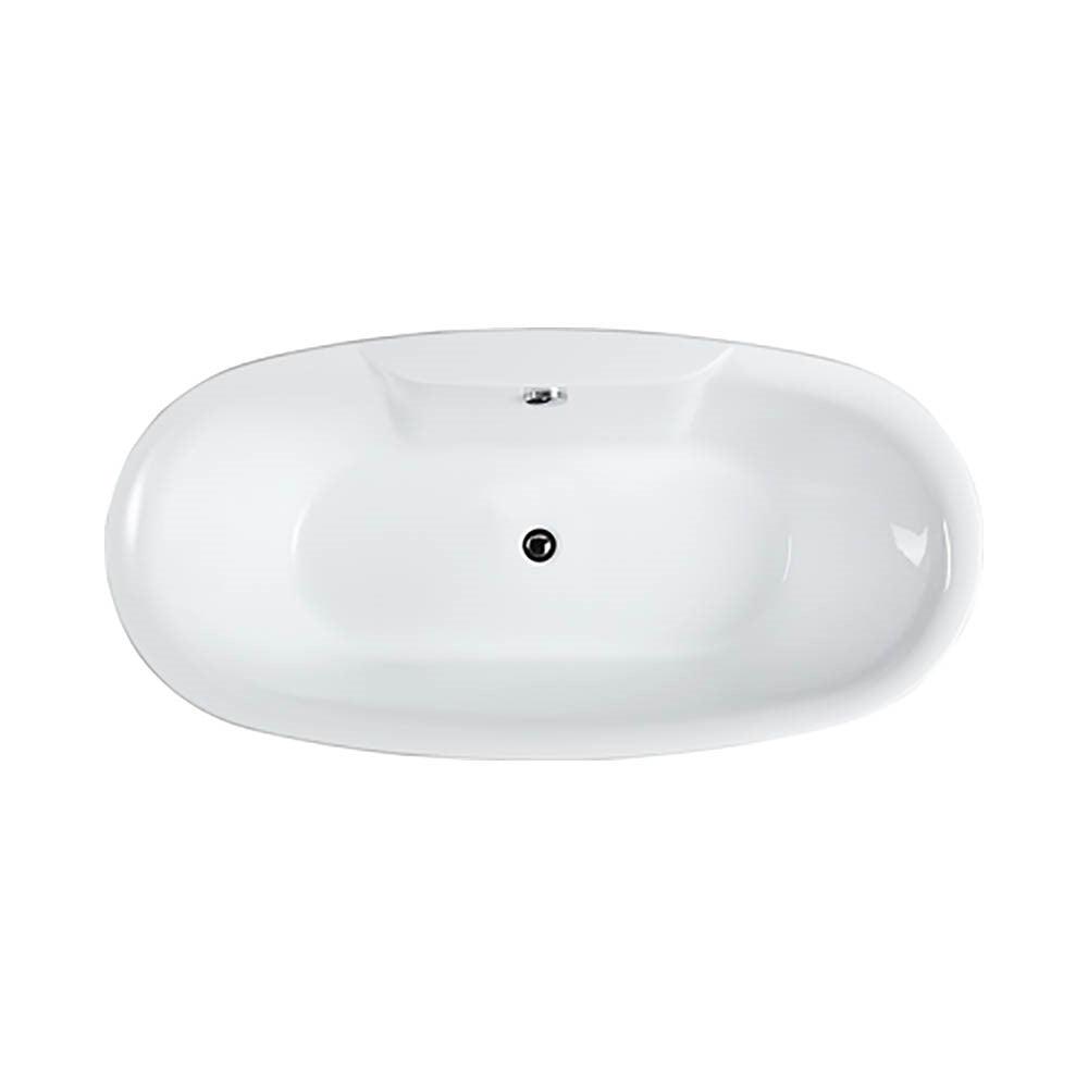 Bellaterra Pisa 63" Freestanding Oval Bathtub in Glossy White BA6833B