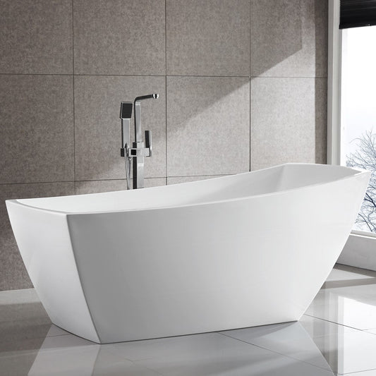 Bellaterra Albi 67 inch Freestanding Rectangular Bathtub in White BA7525