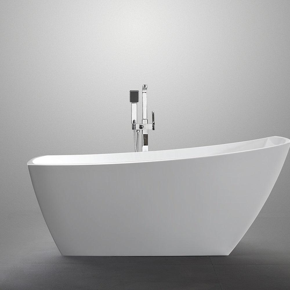 Bellaterra Albi 67 inch Freestanding Rectangular Bathtub in White BA7525