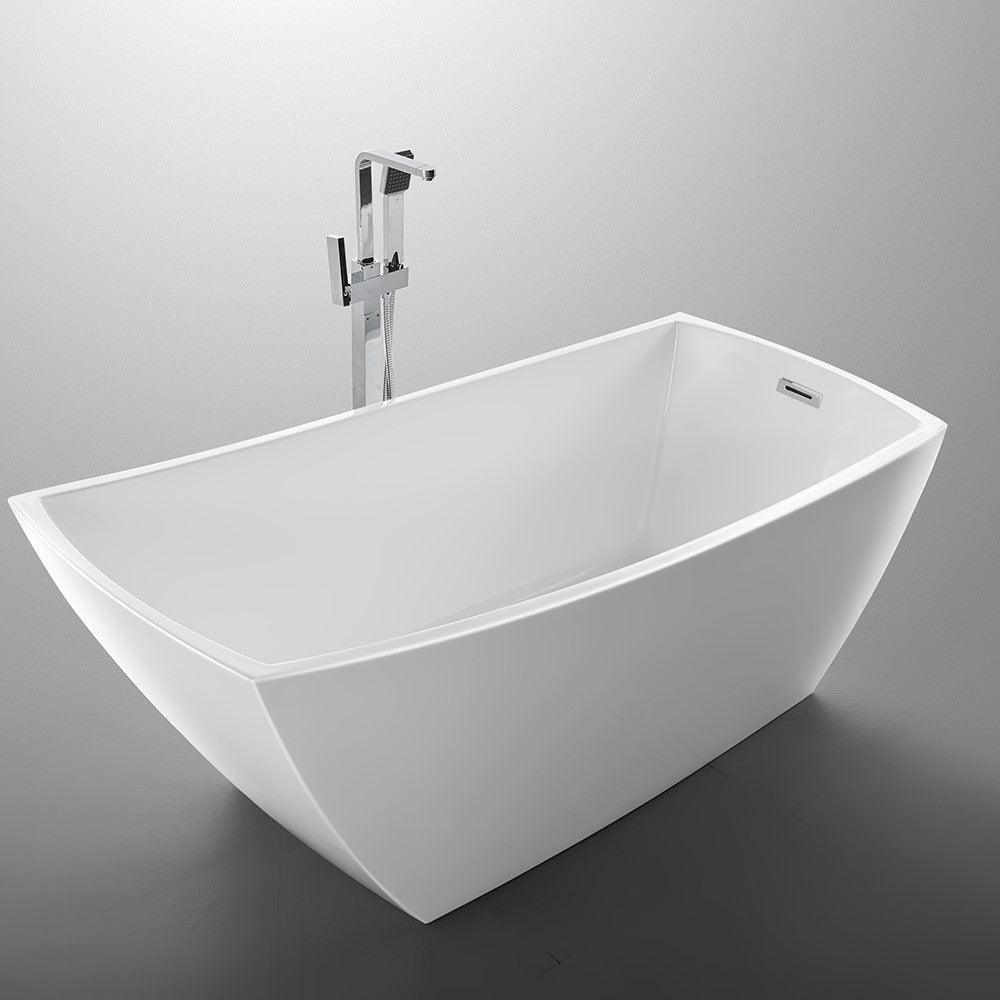 Bellaterra Albi 67 inch Freestanding Rectangular Bathtub in White BA7525