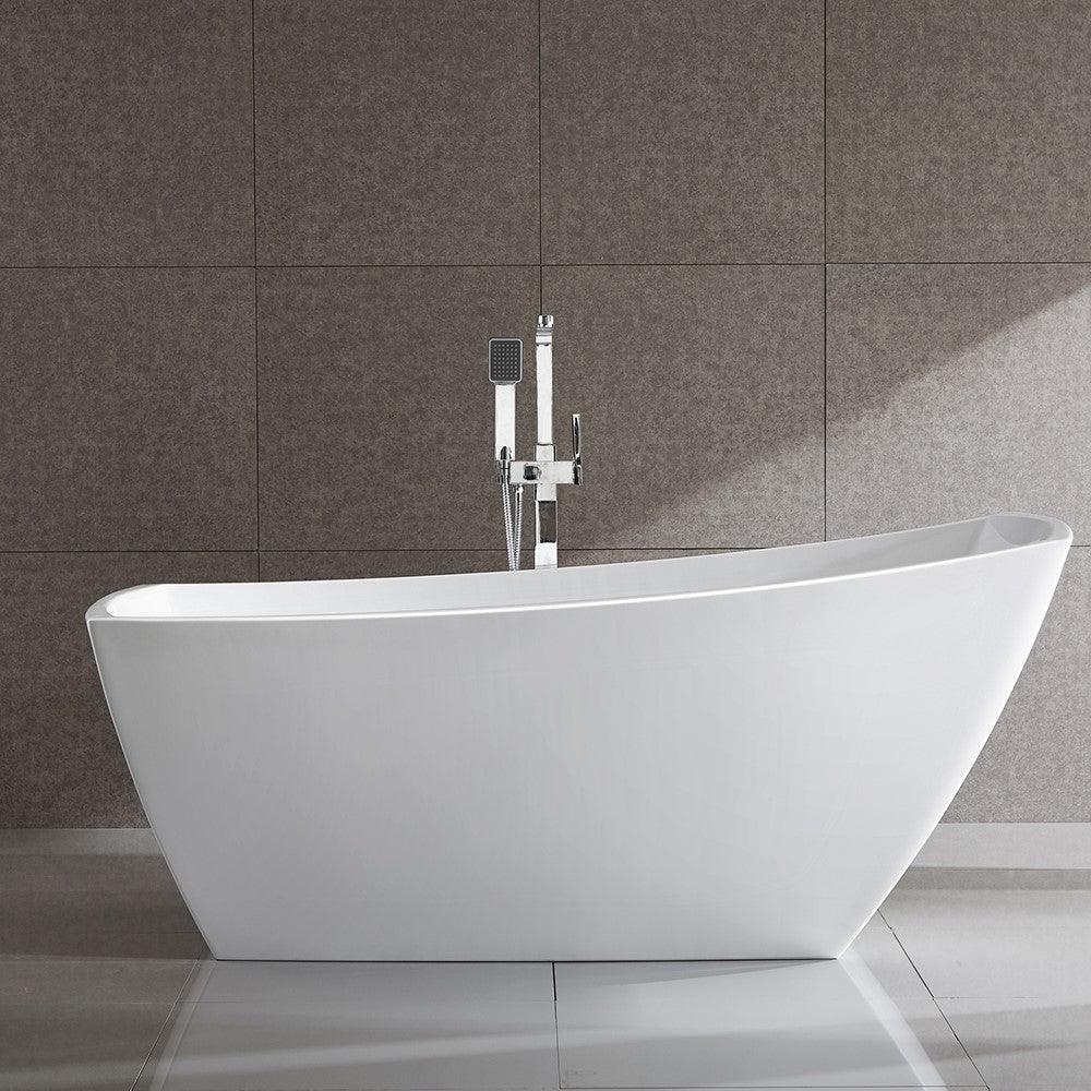 Bellaterra Albi 67 inch Freestanding Rectangular Bathtub in White BA7525