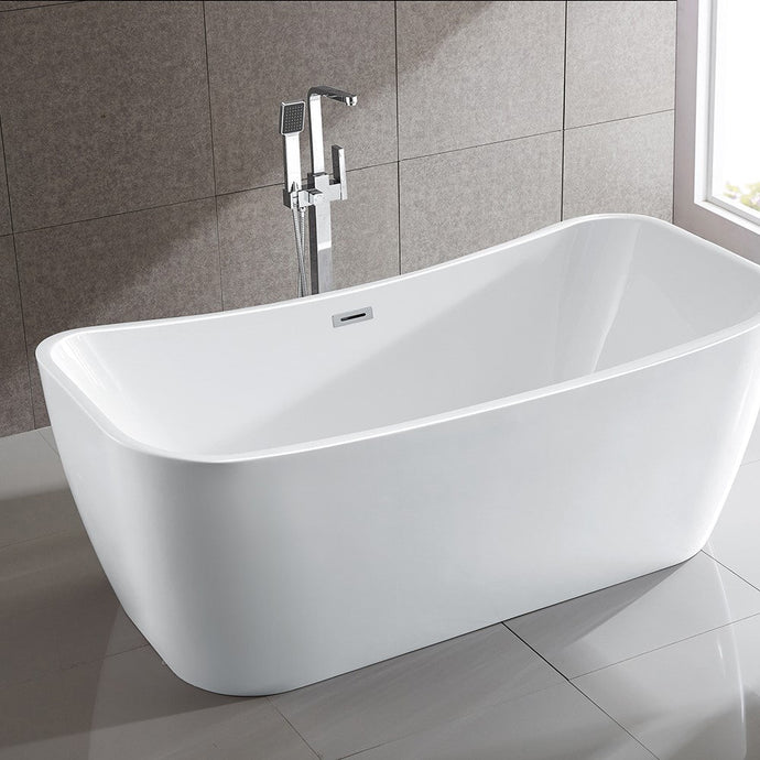 Bellaterra Arles 67 inch Freestanding Rectangular Bathtub in White BA7526