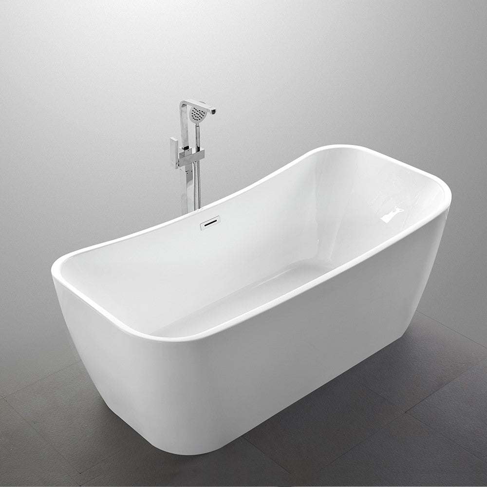 Bellaterra Arles 67 inch Freestanding Rectangular Bathtub in White BA7526