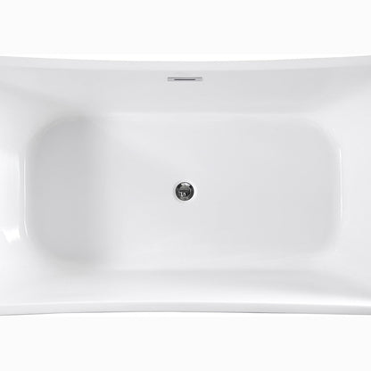 Bellaterra Arles 67 inch Freestanding Rectangular Bathtub in White BA7526