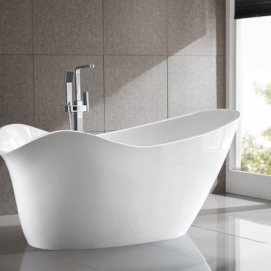 Bellaterra Colmar 69 inch Freestanding Oval Bathtub in White BA7527