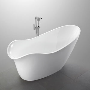 Bellaterra Colmar 69 inch Freestanding Oval Bathtub in White BA7527