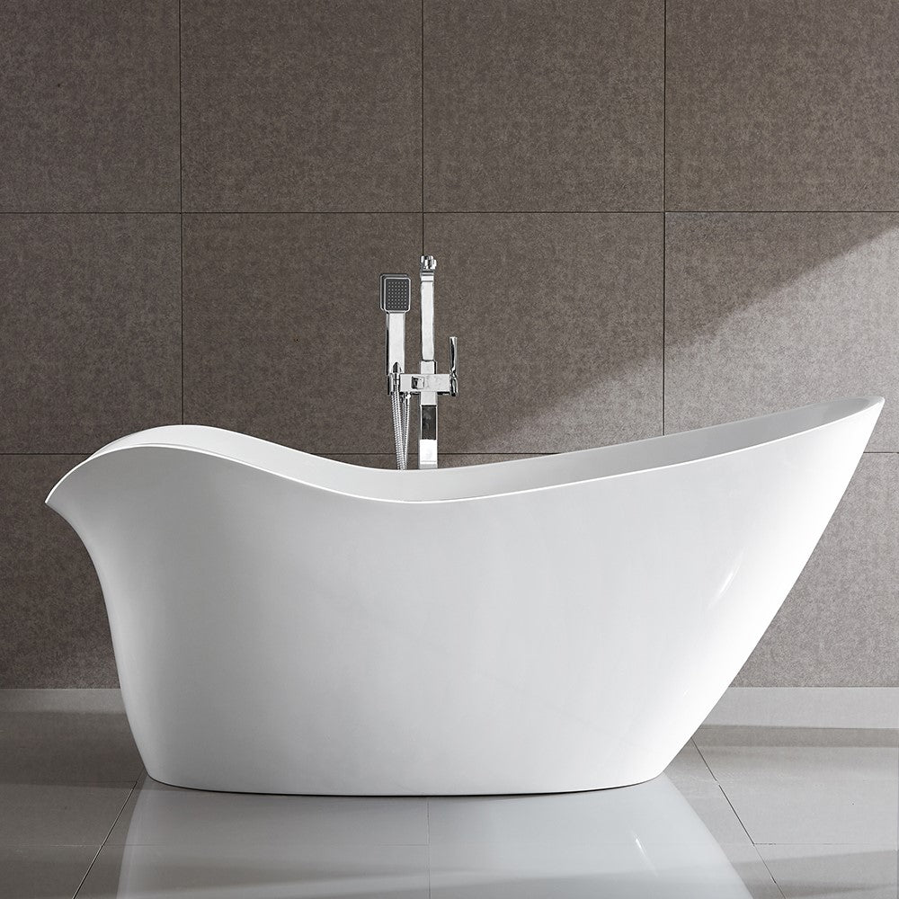 Bellaterra Colmar 69 inch Freestanding Oval Bathtub in White BA7527