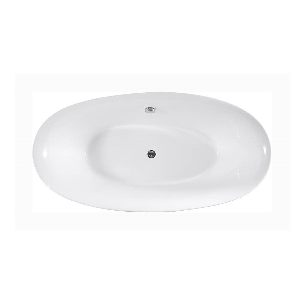 Bellaterra Grasse 67 inch Freestanding Oval Bathtub in White BA7528