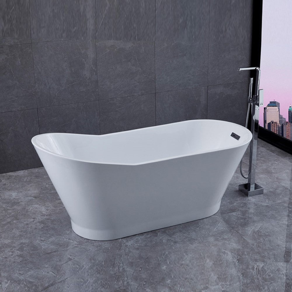 Bellaterra Melun 67" Freestanding Oval Bathtub in White BA7529