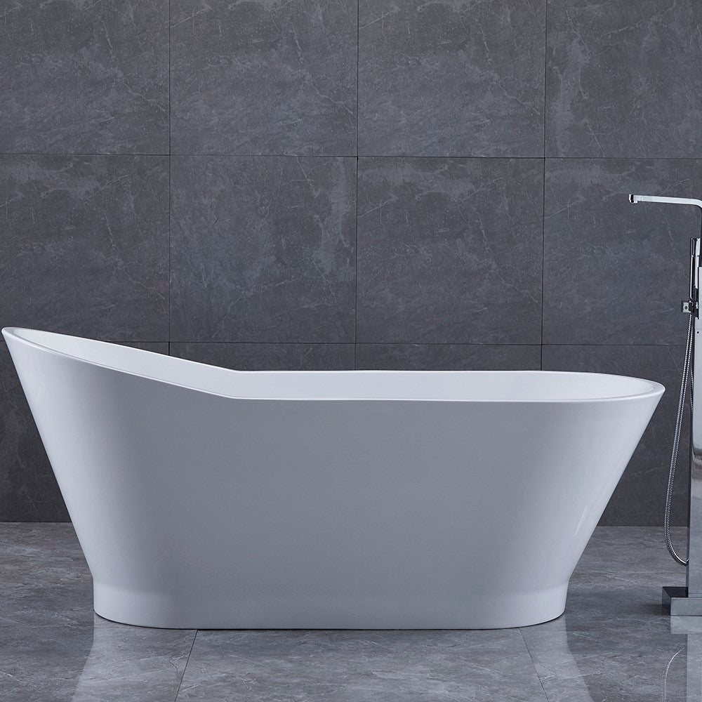 Bellaterra Melun 67" Freestanding Oval Bathtub in White BA7529