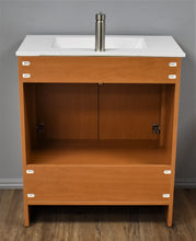 Load image into Gallery viewer, Volpa USA Pacific 24&quot; Modern Honey Maple Bathroom Vanity MTD-3124HM-14 Back