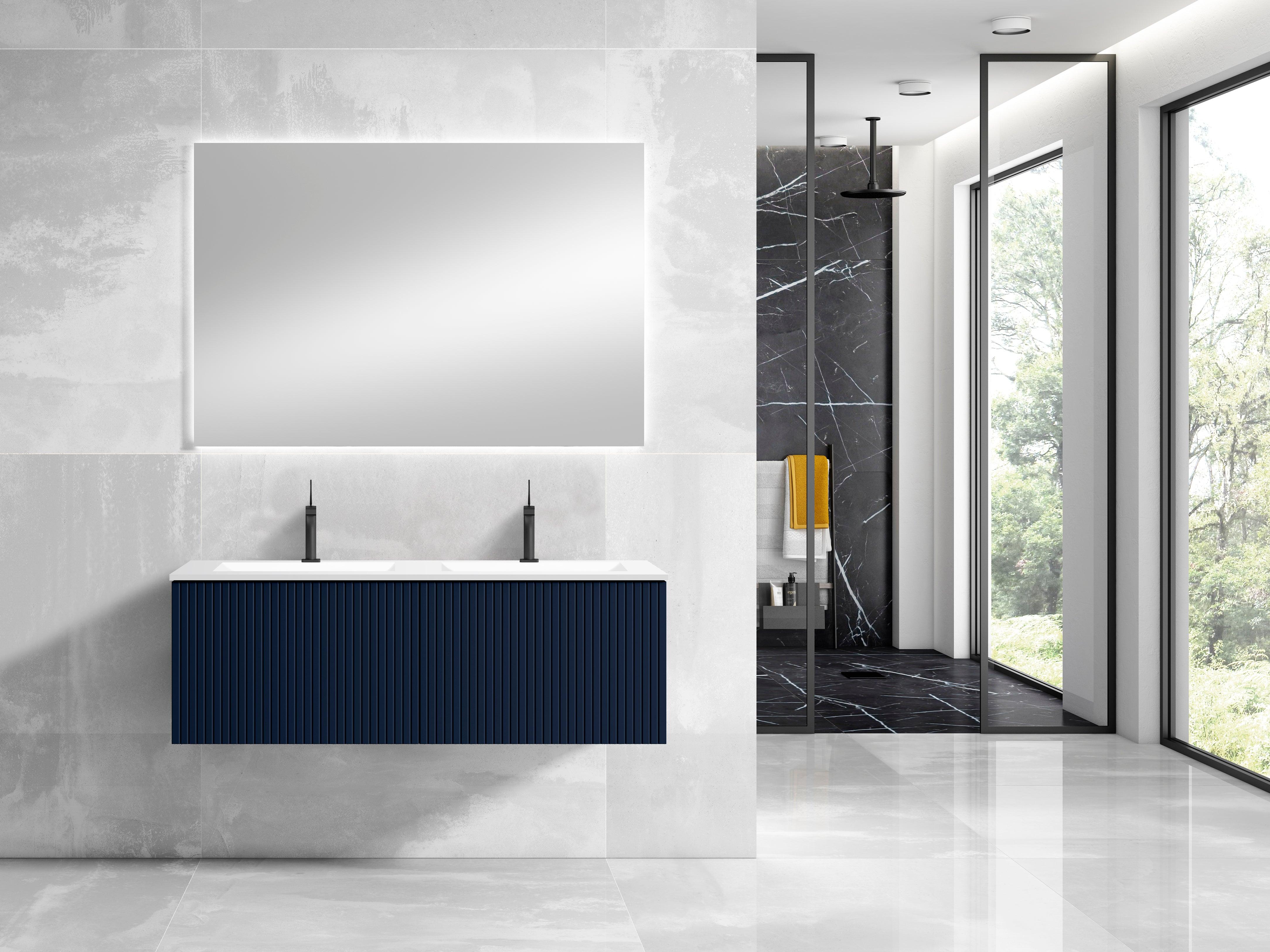 Lucena Bath 40" Bari Floating Vanity with Ceramic Sink in White, Grey, Green or Navy