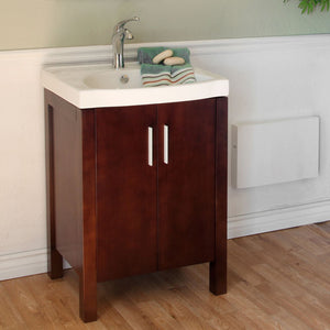 Bellaterra 23.8 in Black Single Sink Freestanding Wood Vanity 804381