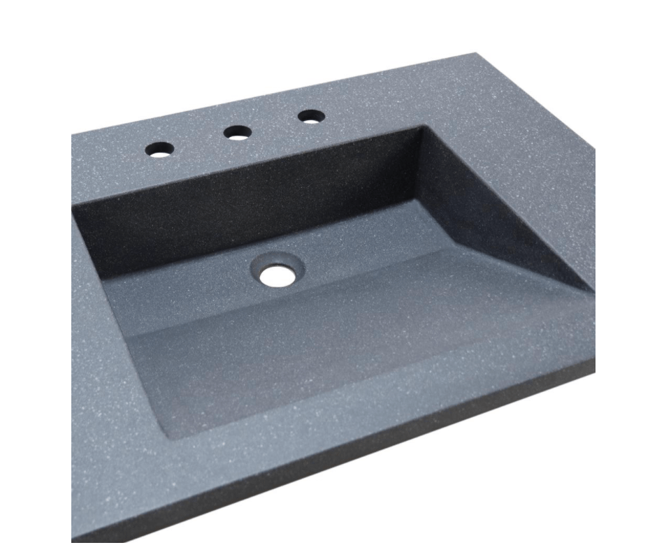 Bellaterra 31 in. Single Concrete Ramp Sink Top CT3122-BL-DG-WH