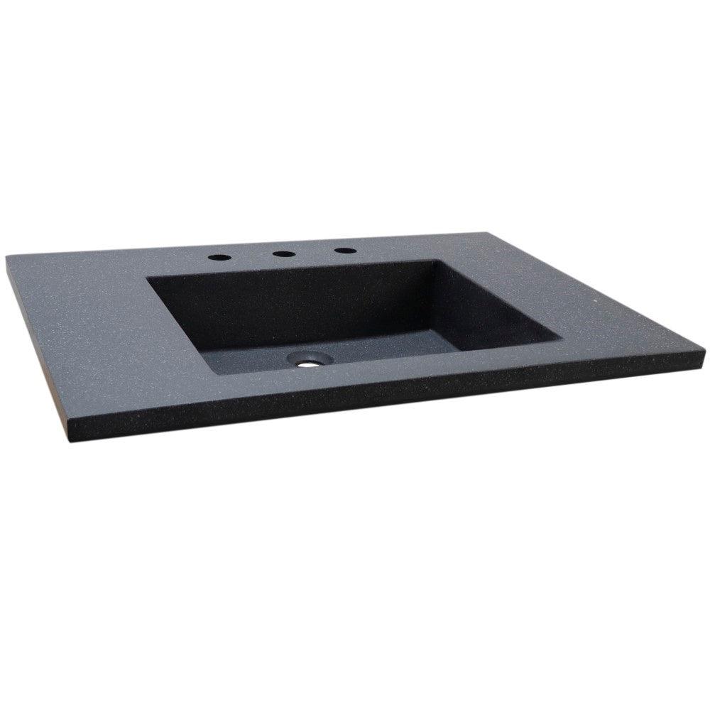 Bellaterra 31 in. Single Concrete Ramp Sink Top CT3122-BL, Top 
