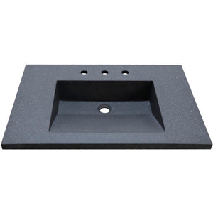 Bellaterra 31 in. Single Concrete Ramp Sink Top CT3122-BL, Front
