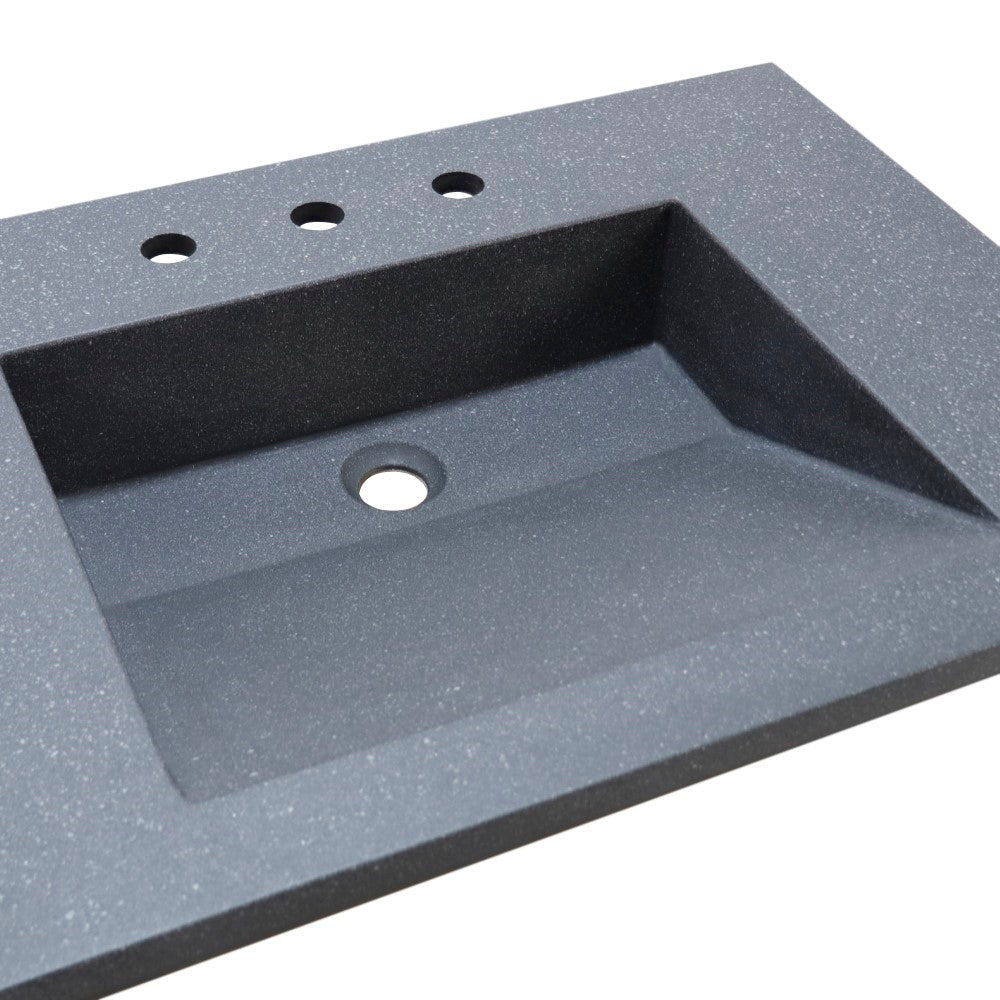 Bellaterra 31 in. Single Concrete Ramp Sink Top CT3122-BL, Top 