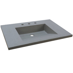 Bellaterra 31 in. Single Concrete Ramp Sink Top Gray CT3122-DG