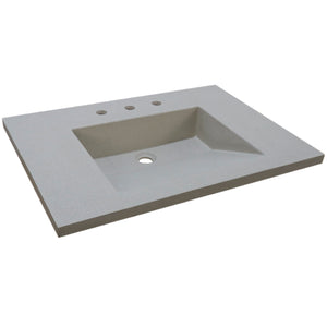 Bellaterra 31 in. Single Concrete Ramp Sink Top White CT3122-WH