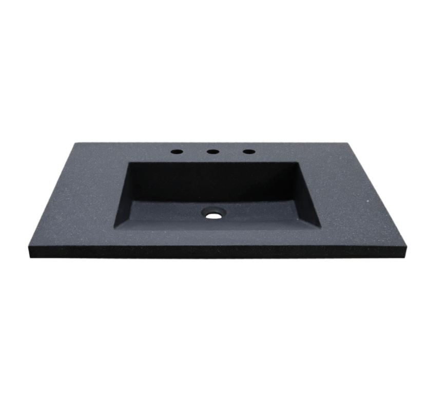 Bellaterra 31 in. Single Concrete Ramp Sink Top CT3122-BL-DG-WH