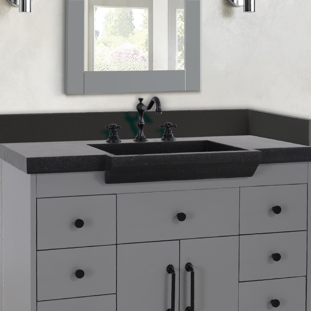 Bellaterra 31 in. Single Concrete Ramp Sink Top Black CT3921-BL