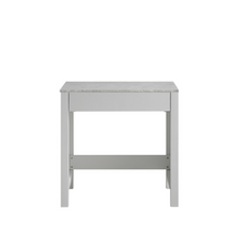 Load image into Gallery viewer, Jacques 30&quot; Make-Up Table, White Carrara Marble Top in White/Distressed Grey/Dark Grey/Navy Blue