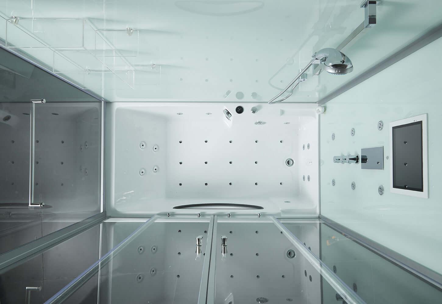 Maya Catania Steam Shower Massage Bathtub 71" x 38"- White Right