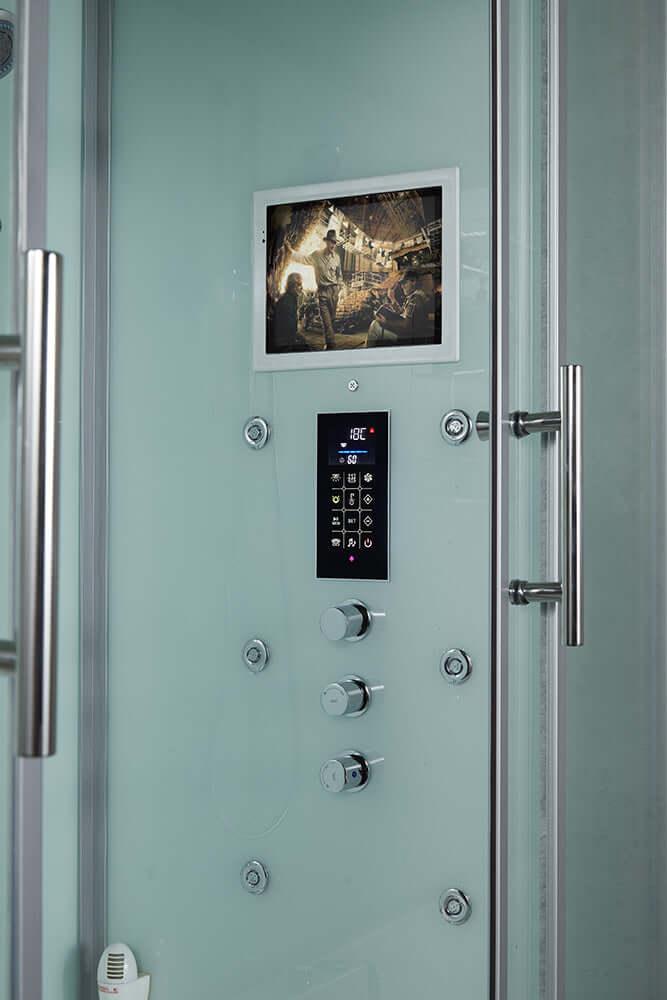 Maya Catania Steam Shower Massage Bathtub 71" x 38"- White Right