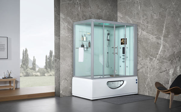 Maya Bath - Siena Steam Shower, White / Right