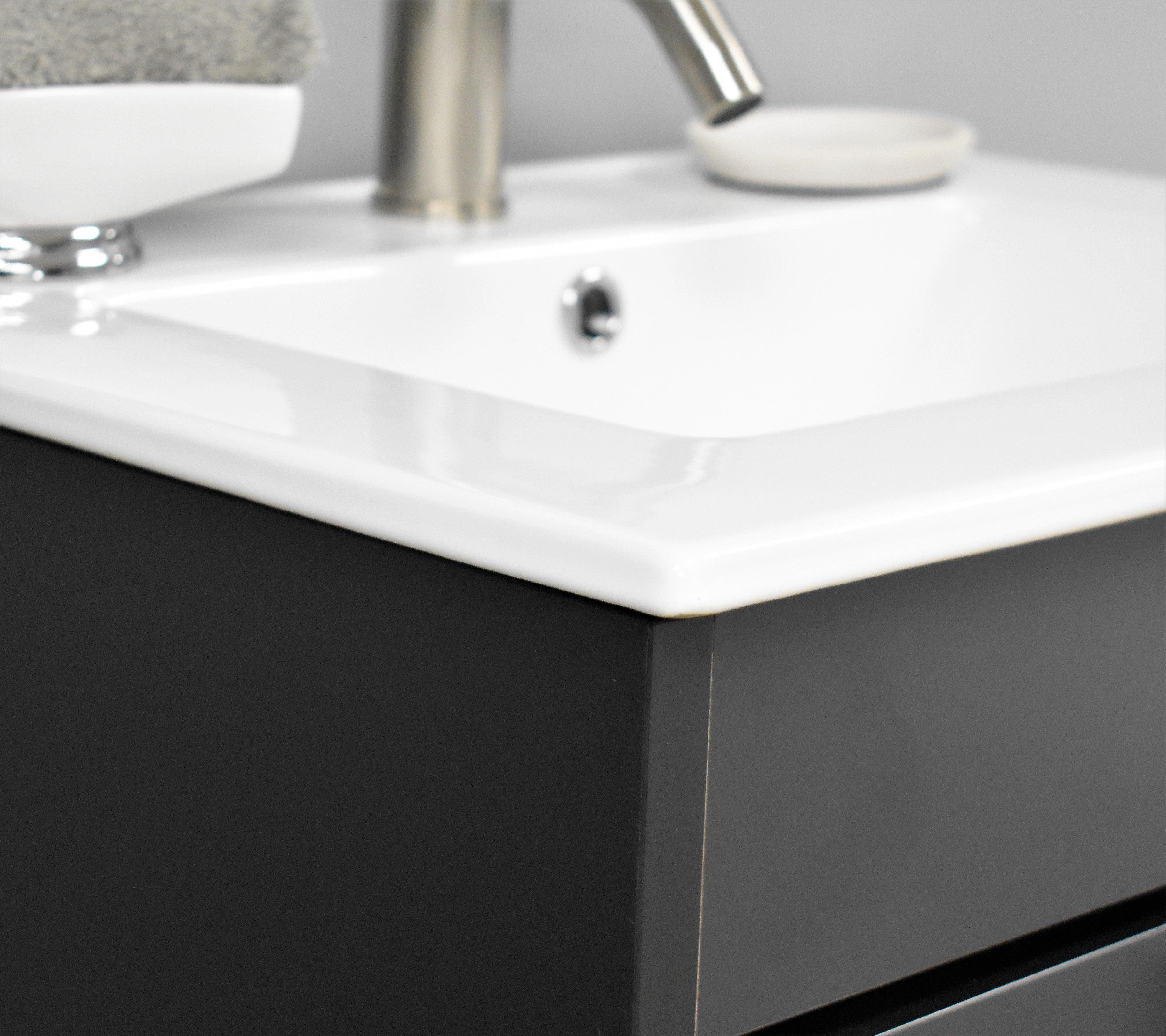 Volpa USA Pacific 24" Modern Black Bathroom Vanity MTD-3124BK-14 CC