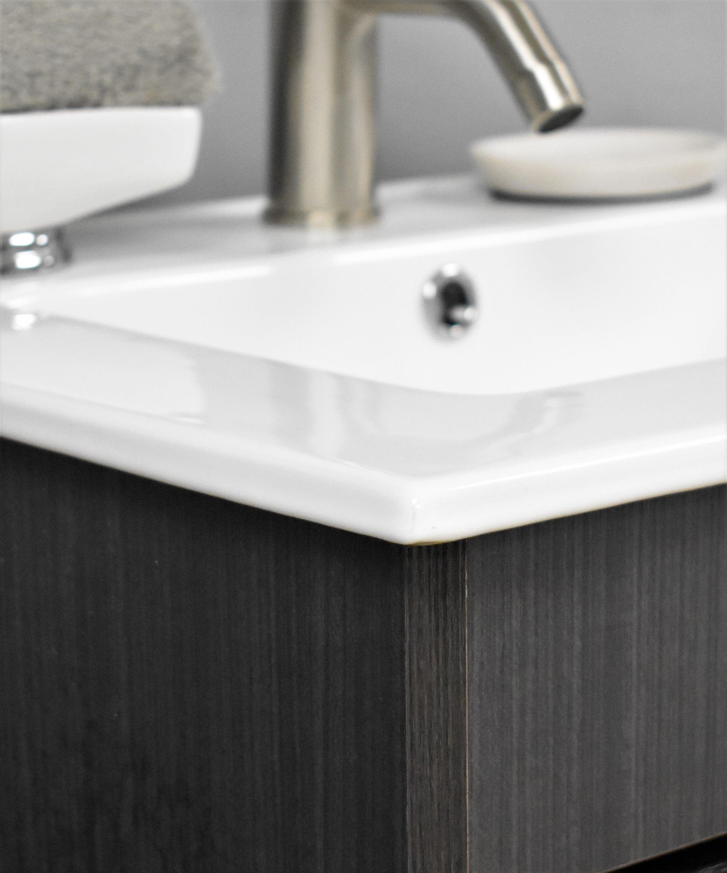 Volpa USA Pacific 24" Modern Black Ash Bathroom Vanity MTD-3124BA-14  CC