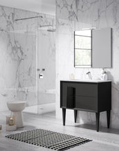 Load image into Gallery viewer, Lucena Bath 24&quot; Décor Cristal Freestanding Vanity in White and white glass handle, Black and black glass handle, Grey and grey glass handle, Grey and Black Glass Handle, White and black glass handle or White and grey glass handle - The Bath Vanities