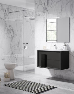 Lucena Bath 48" Décor Cristal Vanity in White, Black, Grey, White and Black or White and Grey - The Bath Vanities