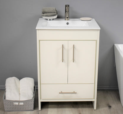 Volpa USA Pacific 24" Modern Soft White Bathroom Vanity MTD-3124W-14 