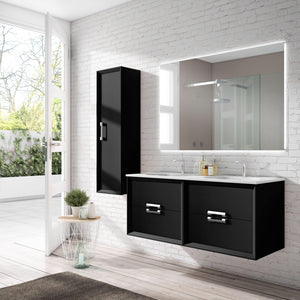 Lucena Bath 64" Décor Tirador Double Vanities in White, Black, Gray or White and Silver. - The Bath Vanities