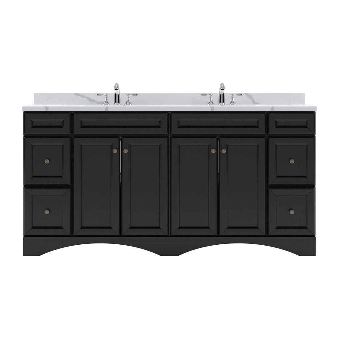 ED-25072-CCRO-ES Espresso Talisa 72" Double Bath Vanity Set with Calacatta Quartz Top & Oval Centered Basin, Mirror